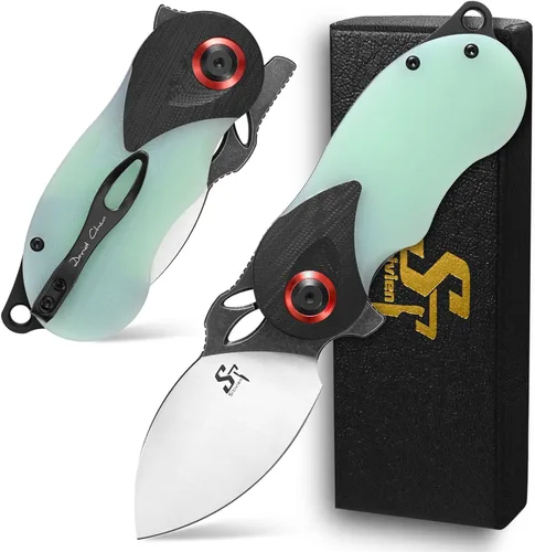 Miniatura 8 de Sitivien ST159 - Cuchillo plegable, hoja de acero K110 con mango G10, cuchillo de herramienta EDC de la serie del zodiaco chino para acampar al aire