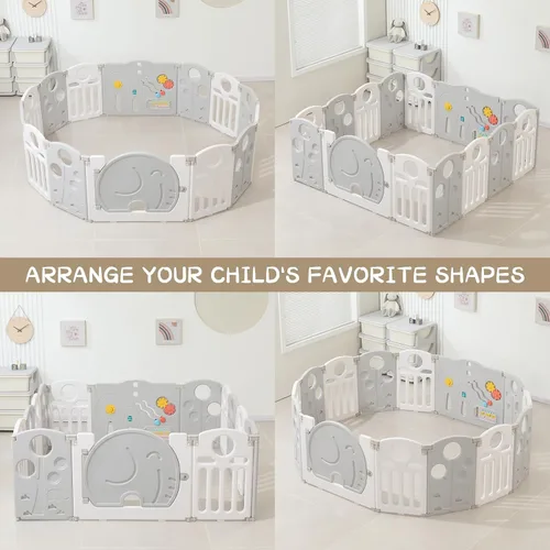 Miniatura 3 de LulliSpace Corralito para bebés, para niños y niños pequeños, patio de juegos seguro, puertas de seguridad para interiores y exteriores, área Azul