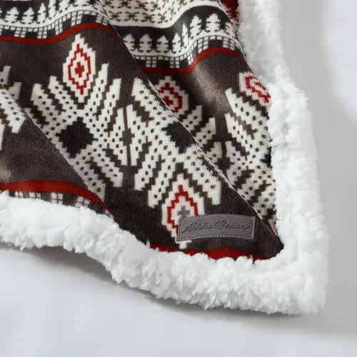 Miniatura 4 de Eddie Bauer - Manta, Forro Polar Cepillado y Sherpa de Felpa Suave para Ropa de Cama, Manta para Sofá y Cama (Rojo Sicomoro, 50" x 60")