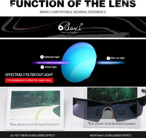 Miniatura 4 de Bevi Polarized Sports Sunglasses TR90 Unbreakable Frame for Men Women Running Cycling Golf Baseball Oro