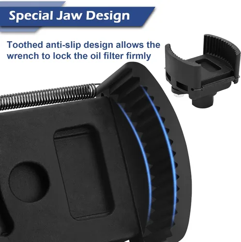 Miniatura 4 de Keenso Llave de filtro de aceite, herramienta de extracción de llave de filtro de aceite ajustable de 60 a 3.150 in, herramienta de extracción
