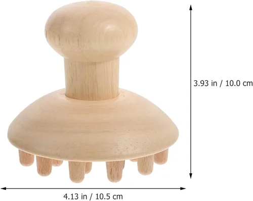 Miniatura 2 de EXCEART Peine de masaje de madera de 4.13 pulgadas portátil para cuero cabelludo y cuerpo masajeador con diseño único de acupuntura herramienta