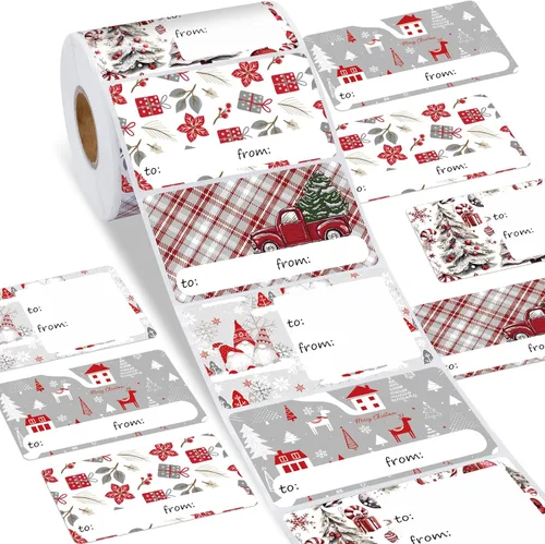 Miniatura 24 de Outus 500 Piezas Etiquetas de Navidad Autoadhesivas Etiquetas de Regalo para Regalos de Navidad Etiquetas de Nombre de Navidad Pegatinas para Papel