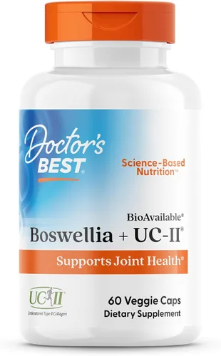 Doctor's Best Boswellia + Suplemento UC-II para hombres y mujeres, cápsulas de extracto de Boswellia Serrata para apoyo a la salud de las