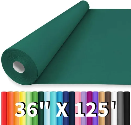 Miniatura 60 de Vanhench Papel de regalo negro de 36" x 1500" (125 pies), rollo de papel kraft de color sólido para tablón de anuncios, construcción de pósteres