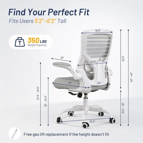 Miniatura 3 de Silla de oficina para largas horas y alivio del dolor de espalda, cojín de espuma moldeada de 4 pulgadas, soporte lumbar acolchado y reposabrazos