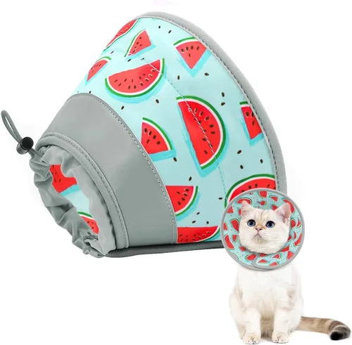 Miniatura 13 de Collar de cono de gato suave para dejar de lamer, ajustable, plegable, ligero, conos para gatitos después de la cirugía, recuperación para gatos