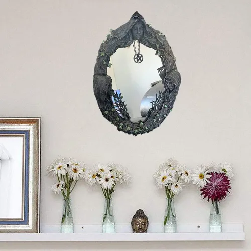 Miniatura 4 de fenlan Triple Moon Goddess - Espejo de pared con espejo retro puntiagudo