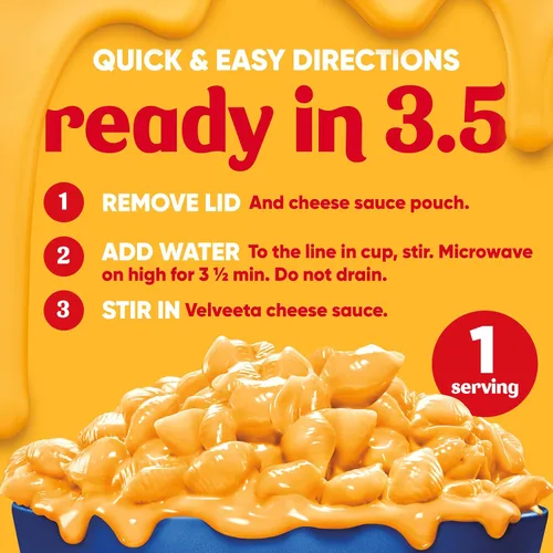 Miniatura 8 de Velveeta Shells & Cheese Original - Taza de macarrones con queso para microondas (taza de 2.39 onzas)