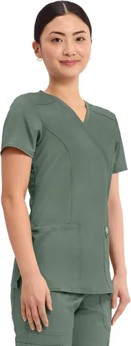 Miniatura 4 de Workwear Revolution WW610 - Ropa quirúrgica con estilo cruzado falso para mujer, elástica, suave y de fácil cuidado