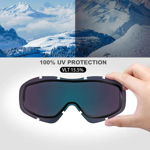 Miniatura 32 de OutdoorMaster OTG Gafas de esquí – Gafas sobre lentes para esquí y snowboard para hombres, mujeres y jóvenes – 100% de protección UV A1-vlt 46%