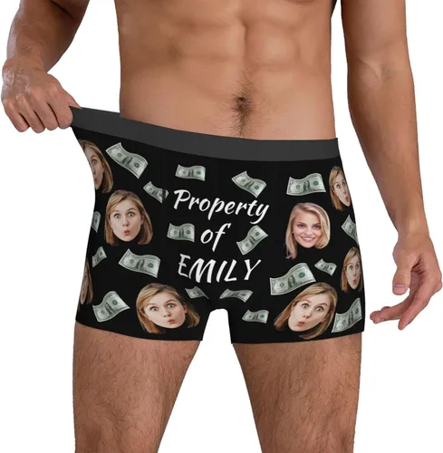 Miniatura 9 de Boxers personalizados con cara para hombres, novio, marido, ropa interior divertida personalizada para ideas de cumpleaños para él, S-XXL