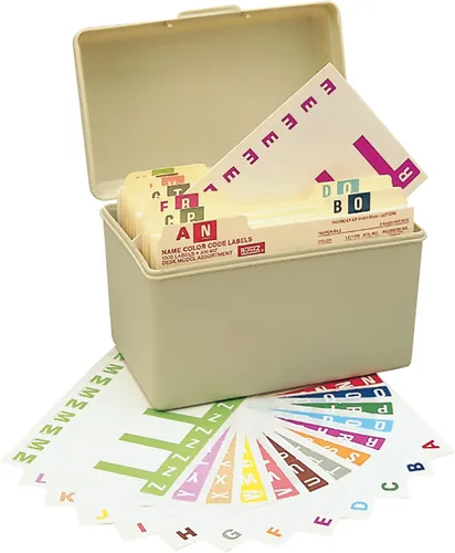 Smead AlphaZ NCC 67150 - Etiqueta con nombre codificado por colores, hoja de etiquetas, colores surtidos