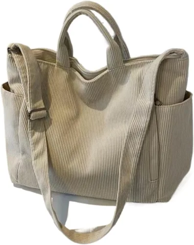 Bolsa de pana para mujer, bolso de trabajo de gran capacidad para viajes diarios y salidas informales