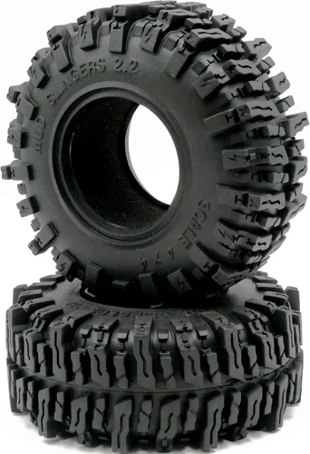 Miniatura 5 de HOBBYSOUL 2 neumáticos RC 2.2 Mud Slingers suaves y pegajosos de 4.882 in / 4.88 pulgadas para 1/10 Axial SCX10 Wraith Yeti/Traxxas TRX4 AMG 6x6