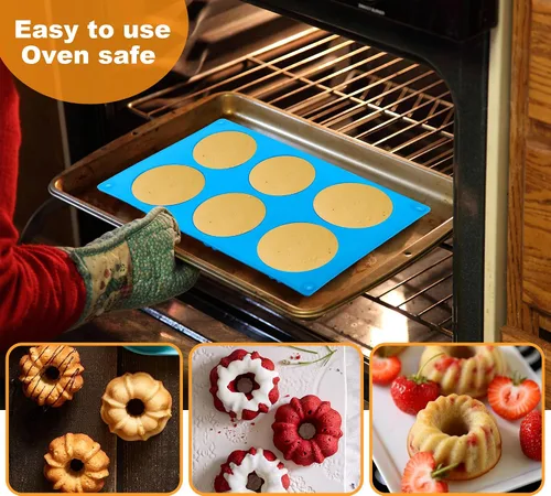Miniatura 5 de Sidosir Mini molde de tubo acanalado para pasteles, 6 cavidades Heritage, molde de silicona para pasteles familiares, moldes antiadherentes de Tubo