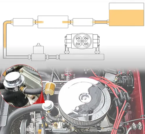 Miniatura 2 de Regulador de Presión de Combustible Manual Ajustable de 1-5 PSI para Carburador Kit de Bomba de Combustible con Manómetro de Presión de 0-15 PSI