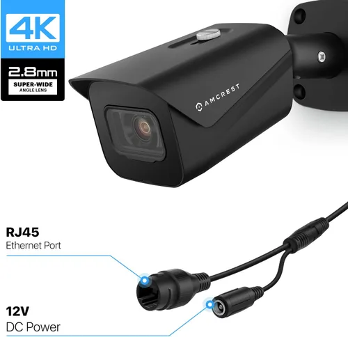 Miniatura 7 de Amcrest UltraHD 4K (8MP) Cámara IP POE de seguridad para exteriores, bala, visión nocturna de 98 pies, lente de 2.8mm, IP67 resistente a