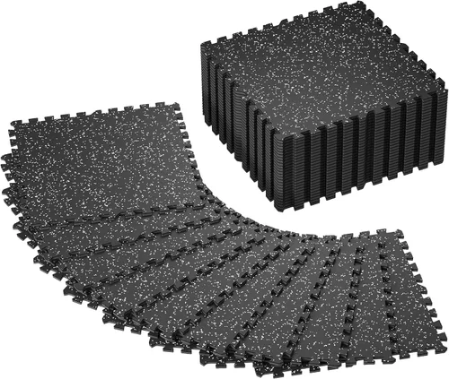Miniatura 19 de SUPERJARE Alfombrillas para Equipo de Ejercicio de 0.4" de Grosor, 24 Piezas, 96 Pies Cuadrados, Tapetes de Espuma EVA de Alta Densidad