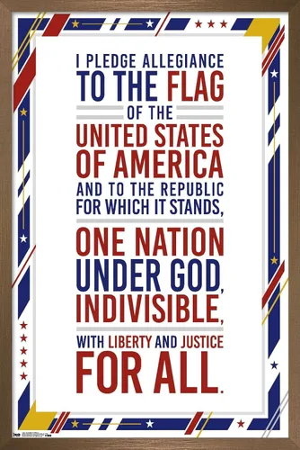 Miniatura 11 de Trends International The United States Of America - Pledge Of Allegiance Wall Poster, 14.725" x 22.375", Barnwood Framed Version