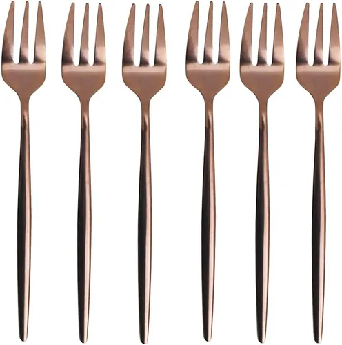 Miniatura 9 de Juego de 6 espátulas de pastel de pizza para tartas, espátulas de acero inoxidable 18/10, tenedores para tartas, mini tenedores para frutas