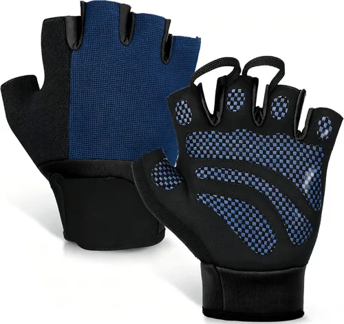 Miniatura 9 de sunnex Guantes de levantamiento de pesas con soporte extendido para la muñeca, guantes de gimnasio acolchados de silicona de alto agarre