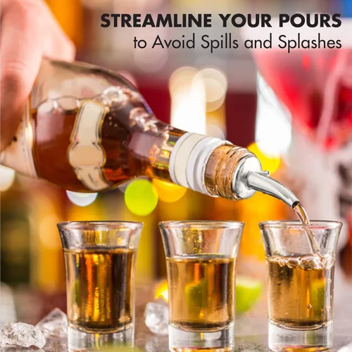 Miniatura 3 de Boquillas dispensadoras de botellas de licor, vertidos de velocidad clásica para alcohol, aceite de oliva y jarabe de hielo de afeitado, acero