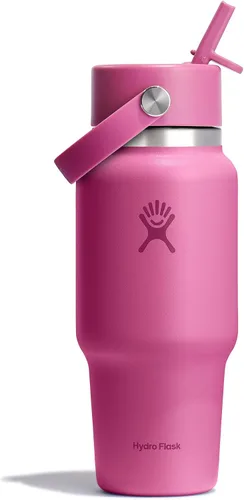 Miniatura 68 de Hydro Flask Botella de agua de viaje – Acero inoxidable aislado – Tapa ancha con pitillo, antiderrames, a prueba de fugas en 24 oz Trillium Pink