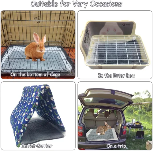 Miniatura 6 de Tfwadmx 50 almohadillas para orina de conejo, cobayas, superabsorbentes, pañales desechables de carbono negro, accesorios de entrenamiento