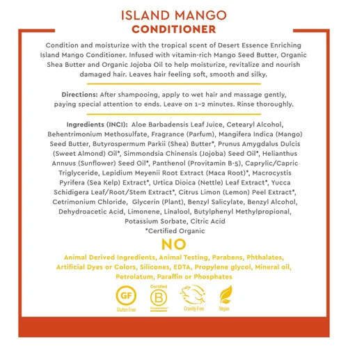 Miniatura 7 de Desert Essence Island Mango Champú y acondicionador – 8 onzas líquidas – Enriquecedor – Manteca de karité – Aceite de jojoba – Suave y sedoso