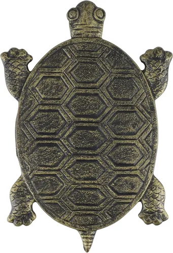 MDLUU Piedra escalonada de tortuga, losa de hierro fundido, piedra decorativa de tortuga para pasarela de jardín, cama de flores (bronce)
