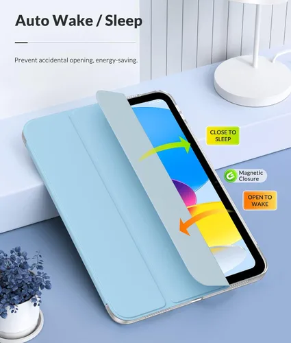 Miniatura 7 de MoKo Funda para Nuevo iPad (A16) 11ª Generación 2025/ 10ª Generación 2022, Funda para iPad de 11 Pulgadas/ 10.9 Pulgadas con Cubierta Trasera Azul