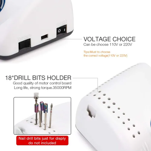 Miniatura 4 de 65W Fuerte 210 105L Uñas Taladros Manicura Pedicura Máquina Eléctrica Fuerte Lima de Uñas Pulido 35000RPM Uñas Arte Rectificado Dispositivo