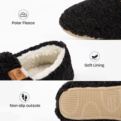Miniatura 4 de EverFoams Pantuflas suaves y rizadas para mujer, de espuma viscoelástica, ligeras, cómodas, con forro polar