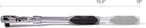 Miniatura 6 de Steelman Pro Trinquete de cabeza flexible extensible de accionamiento de 1/2 pulgada de 72 dientes (13.5-19 pulgadas de longitud), acero