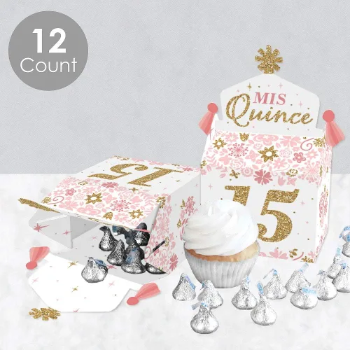 Miniatura 3 de Big Dot of Happiness Mis Quince Anos - Caja de golosinas para fiestas - Quinceañera Sweet 15 Birthday Party Goodie Gable Boxes - Juego de 12