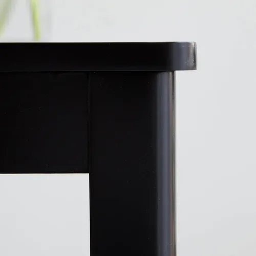 Miniatura 6 de Livinia Cabin 33.5" Mesa de comedor de madera/Mesa de cocina rectangular pequeña moderna de madera maciza de estilo granja (negra)