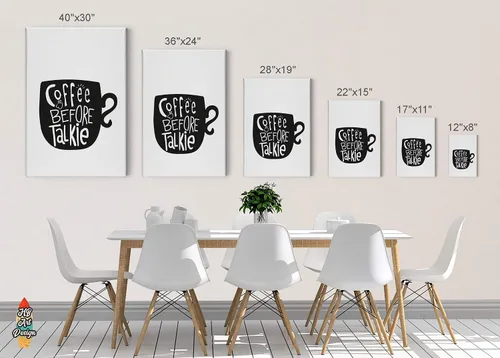 Miniatura 5 de HB Art Design Taza de café antes de talkie en blanco y negro, arte de pared, decoración de cafetería, decoración de pared de cocina, comedor