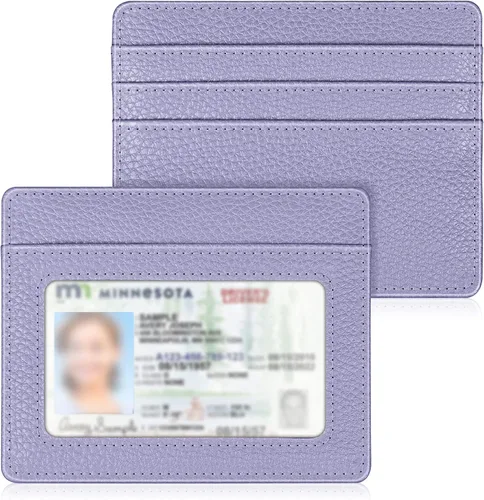 Miniatura 78 de Fintie Billetera delgada y minimalista para bolsillo frontal, con bloqueo RFID, tarjetero y ventana de identificación, para hombre o mujer