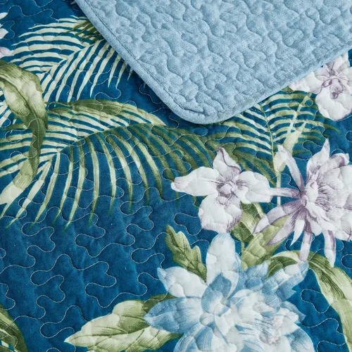 Miniatura 4 de Tommy Bahama - Juego de colcha tamaño Queen, ropa de cama reversible de algodón con fundas a juego, juego de ropa de cama transpirable para todas