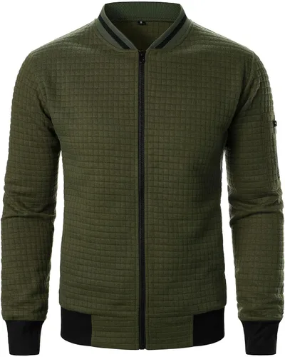 Miniatura 4 de Chaquetas ligeras para hombre Chaquetas ligeras casuales para hombre Chaqueta bomber de sarga con cremallera Chaqueta universitaria con cremallera