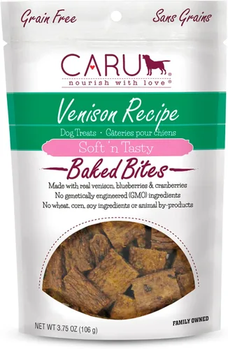 Miniatura 10 de Caru Soft n' Tasty Baked Bites Salmon Bites - Golosinas para perros para entrenamiento, carne real con arándanos y arándanos, bolsas de 4 onzas
