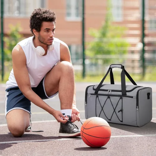 Miniatura 8 de Bolsa de lona para tenis para viajes, Gris
