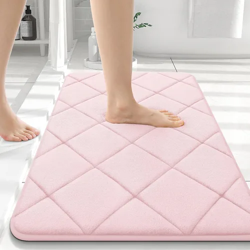 Miniatura 189 de OLANLY Tapete de baño de espuma viscoelástica de 24 x 16 pulgadas, ultra suave y absorbente, lavable a máquina, cómodo tapete de baño para suelo