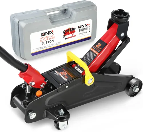 DNA Motoring TOOLS-00234 Gato Hidráulico de Carretilla de Perfil Bajo para Servicio/Piso, Capacidad de 2 Toneladas (4000 libras), Rango de Elevación