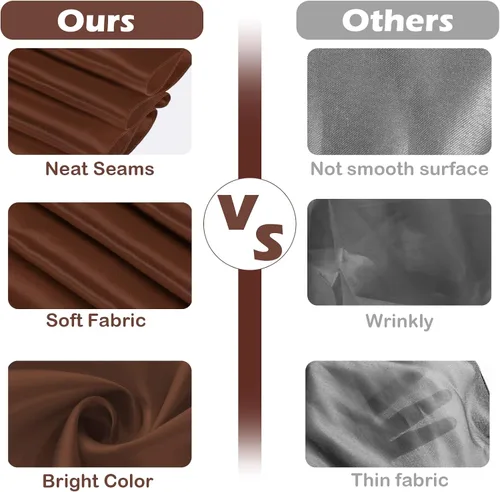 Miniatura 2 de Juego de 10 caminos de mesa satinados color marrón chocolate de 12 x 108 pulgadas de largo Premium Satin Table Runner, Smooth Silk Fabric