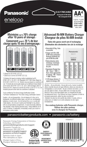 Miniatura 2 de Cargador de batería Panasonic Advanced celda Individual con Eneloop ciclo de 2100 pilas recargables AA Paquete de cargador AA