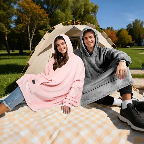 Miniatura 3 de Tirrinia - Manta de tamaño grande de sherpa con capucha, cómoda, regalo para adultos, hombres, mujeres, adolescentes, esposa, novia (aqua)