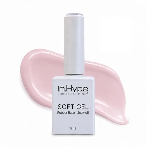 IN.HYPE Capa base de goma elástica. UV/LED curable. Recubrimiento corrector con adhesión mejorada. Remuévese con inmersión (Almendra)