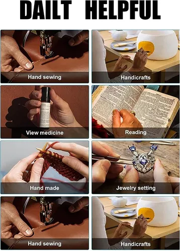 Miniatura 6 de OKH 2 lupas para trabajo cercano con lentes de lectura con luz, anteojos de lectura recargables con luz LED, luz anti luz azul, visión clara